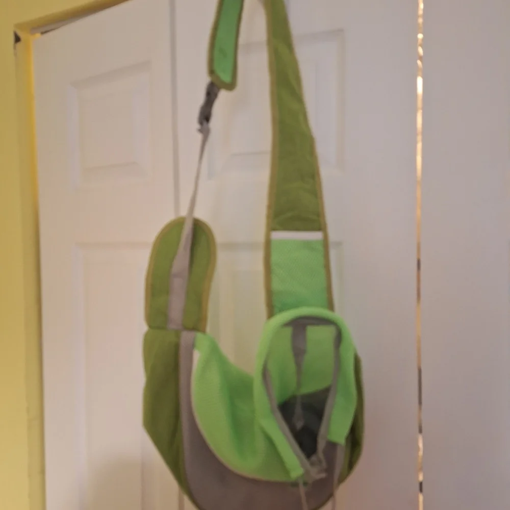 Green and Gray Sling Bag